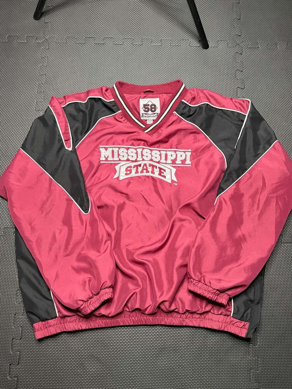 58 Sports Mississippi State Bulldogs V-Neck Pullover Windbreaker Jacket XXL